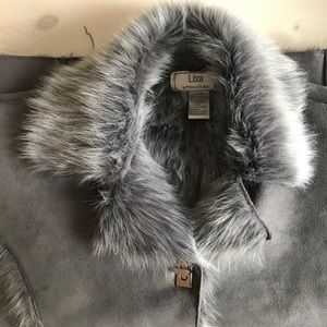Faux suede & fur vest